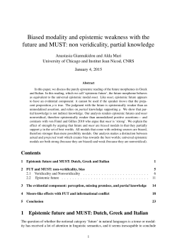 Biased modality and epistemic weakness with the future and MUST