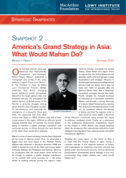 America`s Grand Strategy in Asia: What Would Mahan Do?