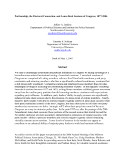 Partisanship, the Electoral Connection, and Lame