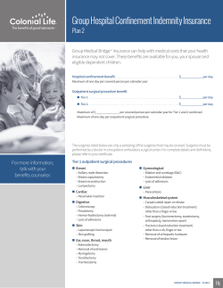 Group Hospital Confinement Indemnity Insurance