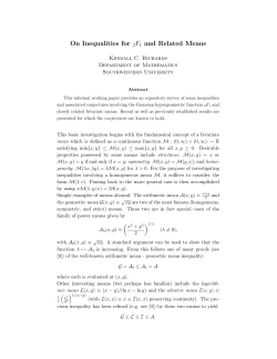 On Inequalities for 2F1 and Related Means
