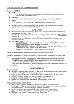 PHYSICAL GEOGRAPHY: Coastal environments Coasts as