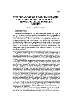 Pedagogy of Problem Solving: Applying Cognitive Science to