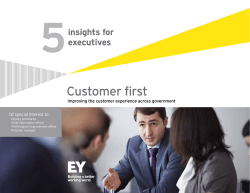 Customer first: Improving the customer experience across government