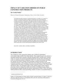 impact of variation orders on public construction projects