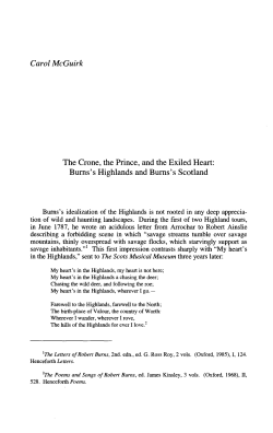 The Crone, the Prince, and the Exiled Heart: Burns`s Highlands and