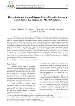 Determination of Maximal Oxygen Uptake Using the Bruce or a