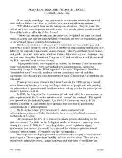 Private Prisons Are Unconstitutional