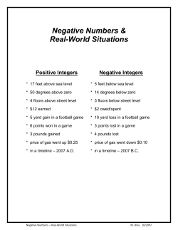 Negative Numbers &amp
