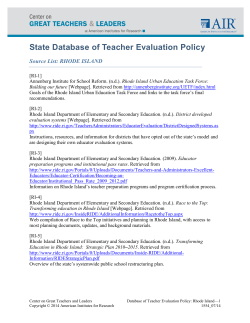Rhode Island - Center on Great Teachers and Leaders