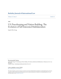 US Peacekeeping and Nation-Building
