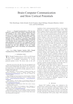 Brain-Computer Communication and Slow Cortical Potentials