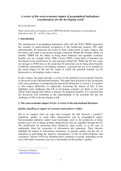 A review of the socio-economic impact of geographical