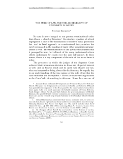 The Rule of Law and the Achievement of Unanimity in Brown