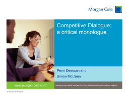 Competitive Dialogue: a critical monologue