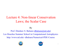 Non-linear Conservation Laws
