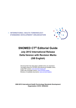 SNOMED CT&reg; Editorial Guide - SNOMED CT Document Library
