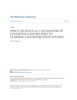 WHO CAN SOLVE 2x=1? AN ANALYSIS OF