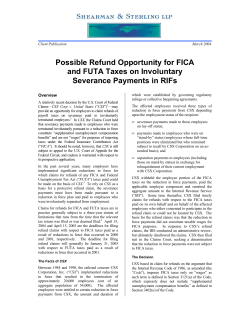 Possible Refund Opportunity for FICA and FUTA Taxes