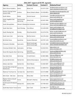 2016 - 2017 OCPE Approved Agencies