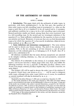 ON THE ARITHMETIC OF ORDER TYPES