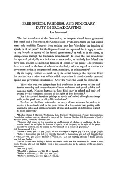 Free Speech, Fairness, and Fiduciary Duty in Broadcasting