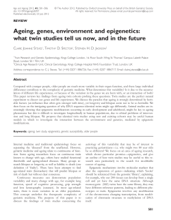 Ageing, genes, environment and epigenetics: what twin studies tell