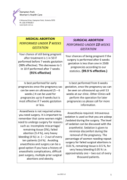 MEDICAL ABORTION PERFORMED UNDER 7 WEEKS