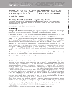 Increased Tolllike receptor (TLR) mRNA expression in monocytes is