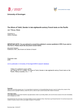 University of Groningen The Allure of Tahiti, Gender in late