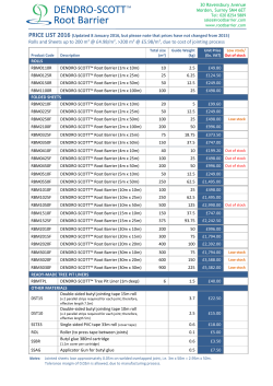 DENDRO-SCOTT&trade; Root Barrier Price List 2016