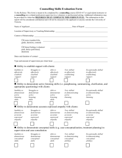 Counselling Skills Evaluation Form