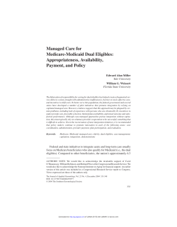 Managed Care for Medicare-Medicaid Dual Eligibles