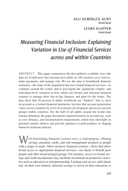 Measuring Financial Inclusion: Explaining Variation in Use of