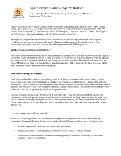 Soccer Injury Tips