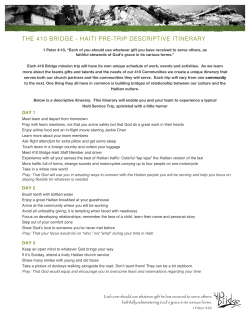 Haiti Pre-Trip Descriptive Itinerary Revised