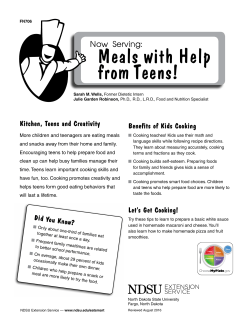 Now Serving: Meals with Help from Teens!