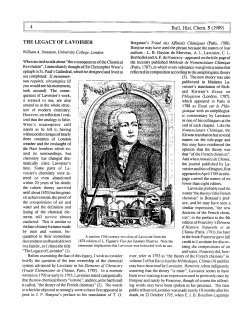 The Legacy of Lavoisier. - School of Chemical Sciences