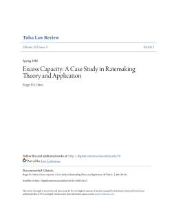 Excess Capacity: A Case Study in Ratemaking Theory and Application