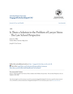 Is There a Solution to the Problem of Lawyer Stress