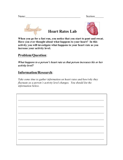 Heart Rates Lab - Mr. Jones`s Science Class