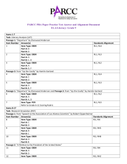 PARCC PBA Paper Practice Test Answer and