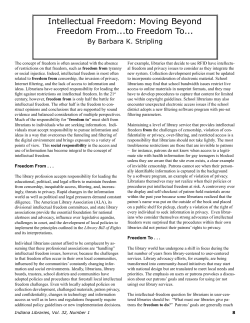 Intellectual Freedom - Open Access Journals at IUPUI