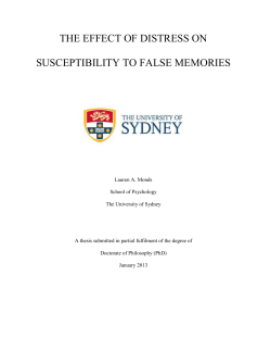 the effect of distress on susceptibility to false memories