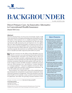 Direct Primary Care: An Alternative to