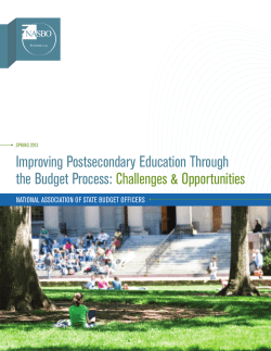 Improving Postsecondary Education Through the Budget Process