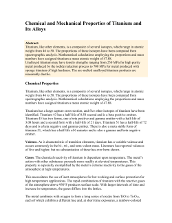 Chemical and Mechanical Properties of Titanium