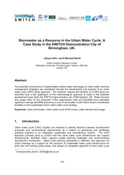 Stormwater as a Resource in the Urban Water Cycle: A Case Study