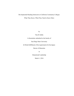 Developmental Reading Instructors at California Community Colleges