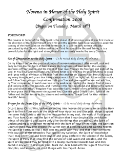 Novena in Honor of the Holy Spirit Confirmation 2008